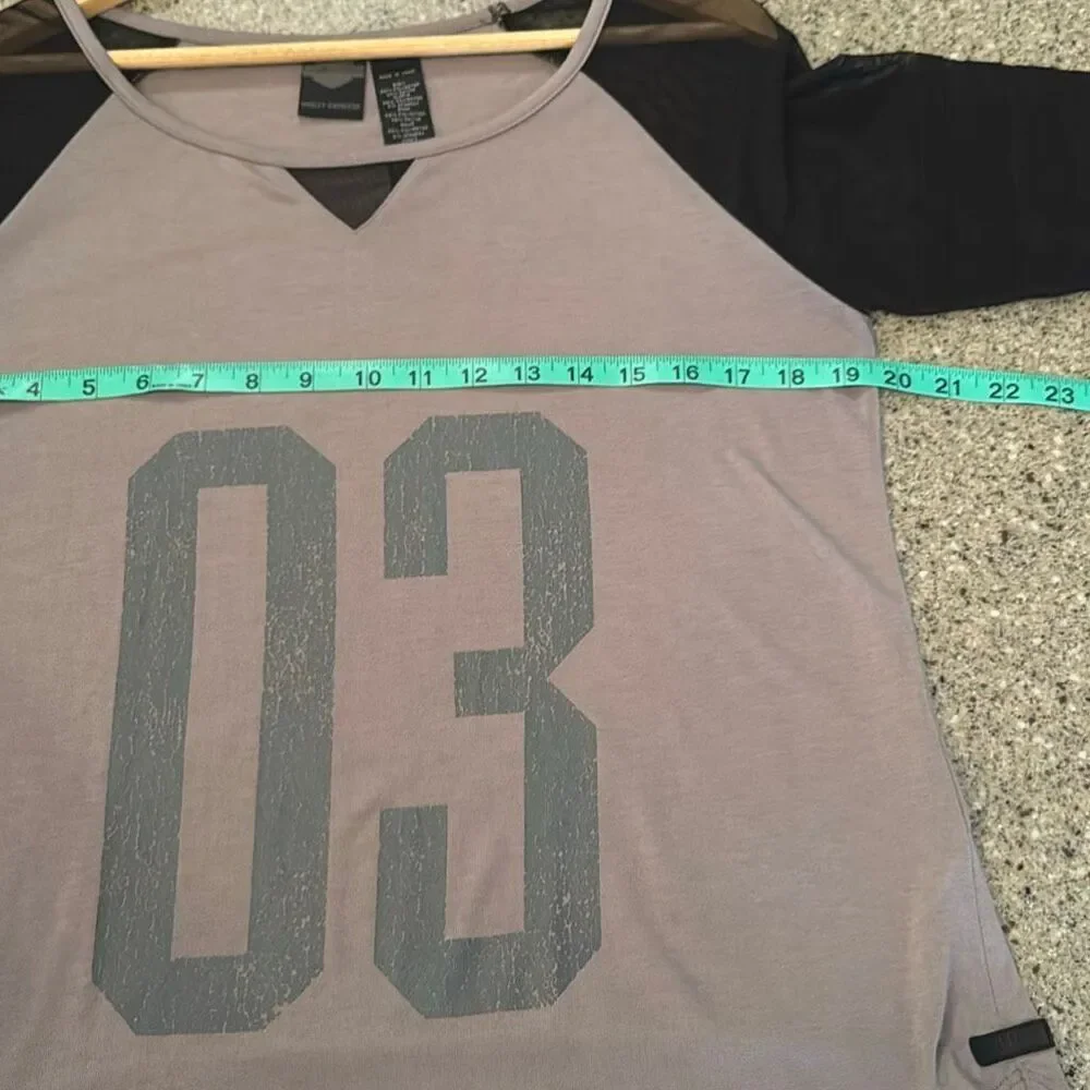 HARLEY-DAVIDSON Mesh Sleeve Long Sleeve Graphic Tee